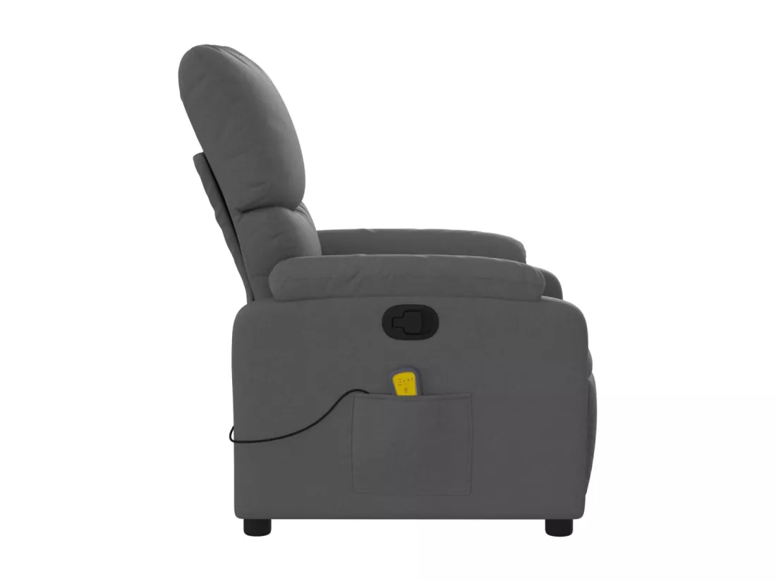 Fauteuil massant inclinable Gris foncé Tissu