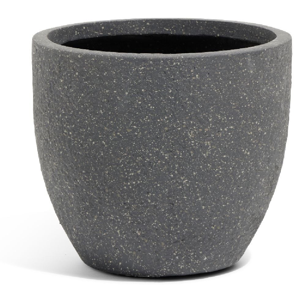 Cache pot fibre d'argile rond effet pierre noir Ø37,5 cm
