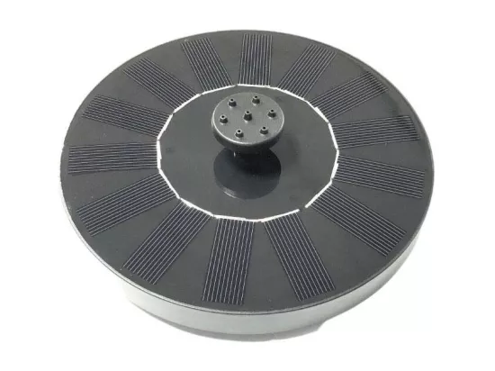 Fontaine extérieure ronde en résine alimentation solaire Fontaine + batterie + éclairage