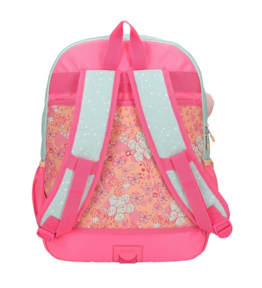 Mochila para laptop Enso Ballons com dois compartimentos, ajustável, turquesa.