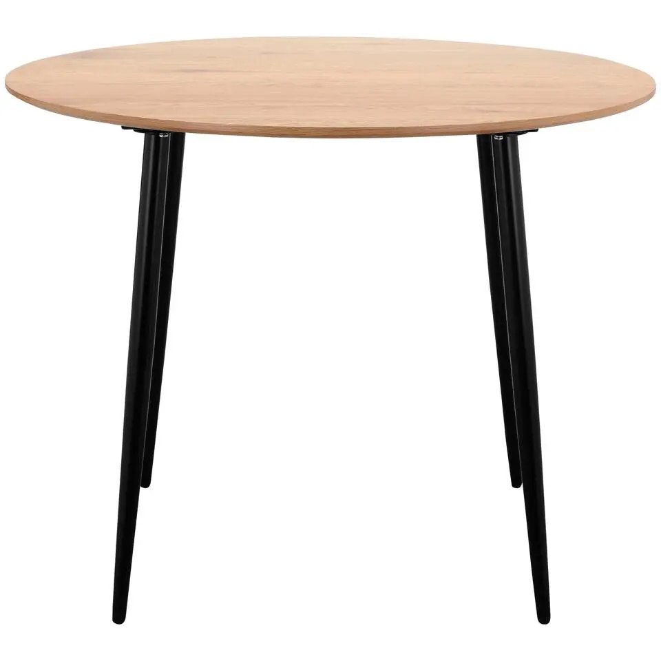 Monza - Ronde eettafel Ø100 cm voor 4 in zwart eiken MDF