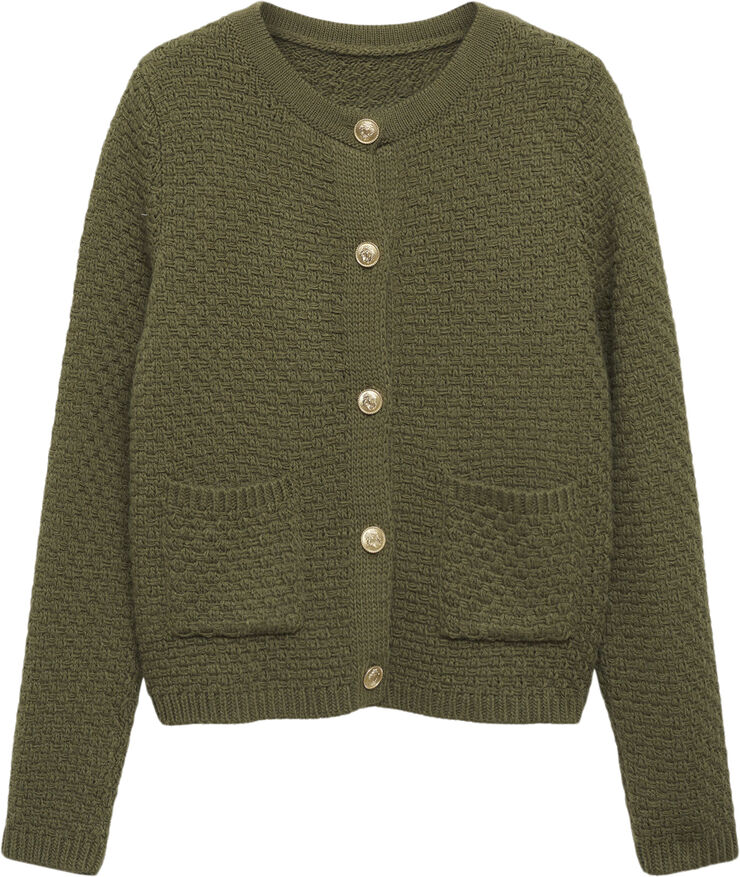 MANGO Knitted jacket. -- CUNA Beige - khaki