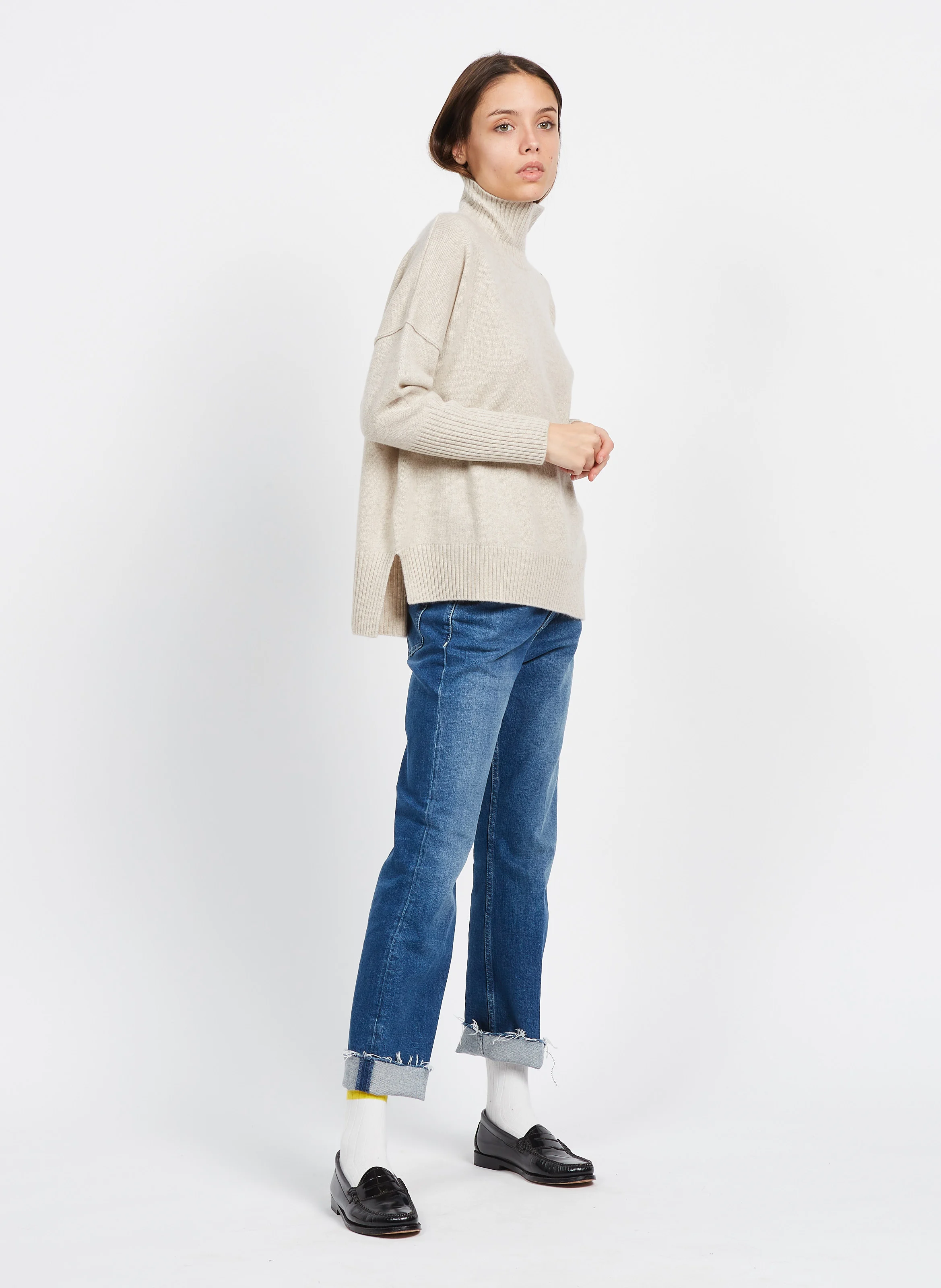 PINKO - Pull à col montant en cachemire | Beige