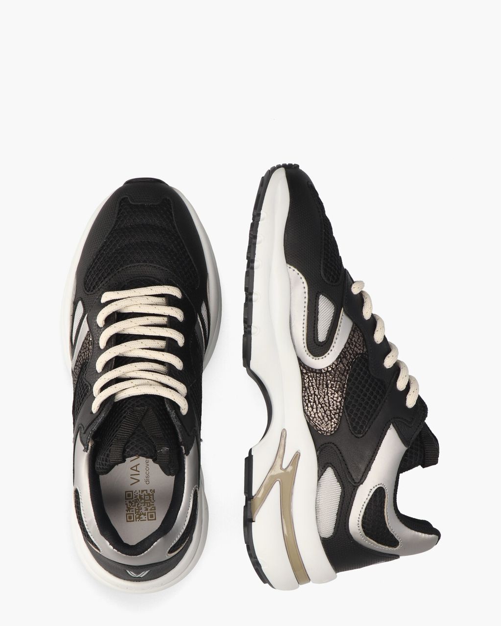 Via Vai Vesper Due Zwart Damessneakers