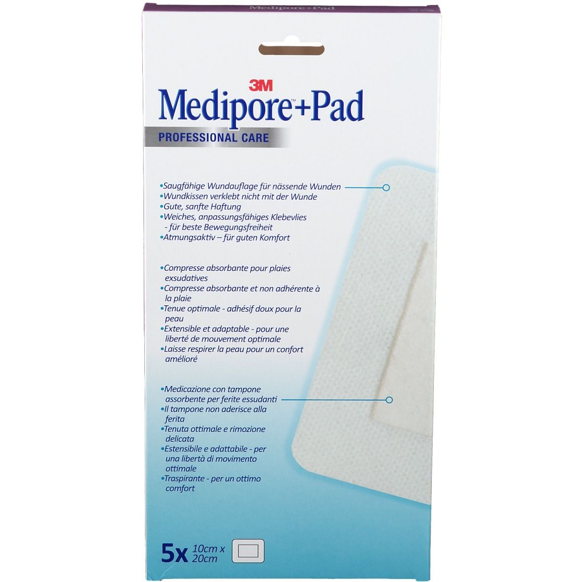 3M Medipore + Pad Steriler Wundverband mit Wundauflage 10 x 20 cm
