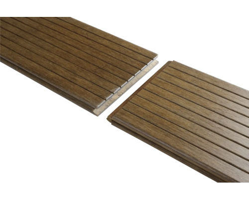 Konsta Bamboe Terrasplank, Massief Profiel, Gegroefd/Glad, 18x139x1860 mm, Lichtbruin