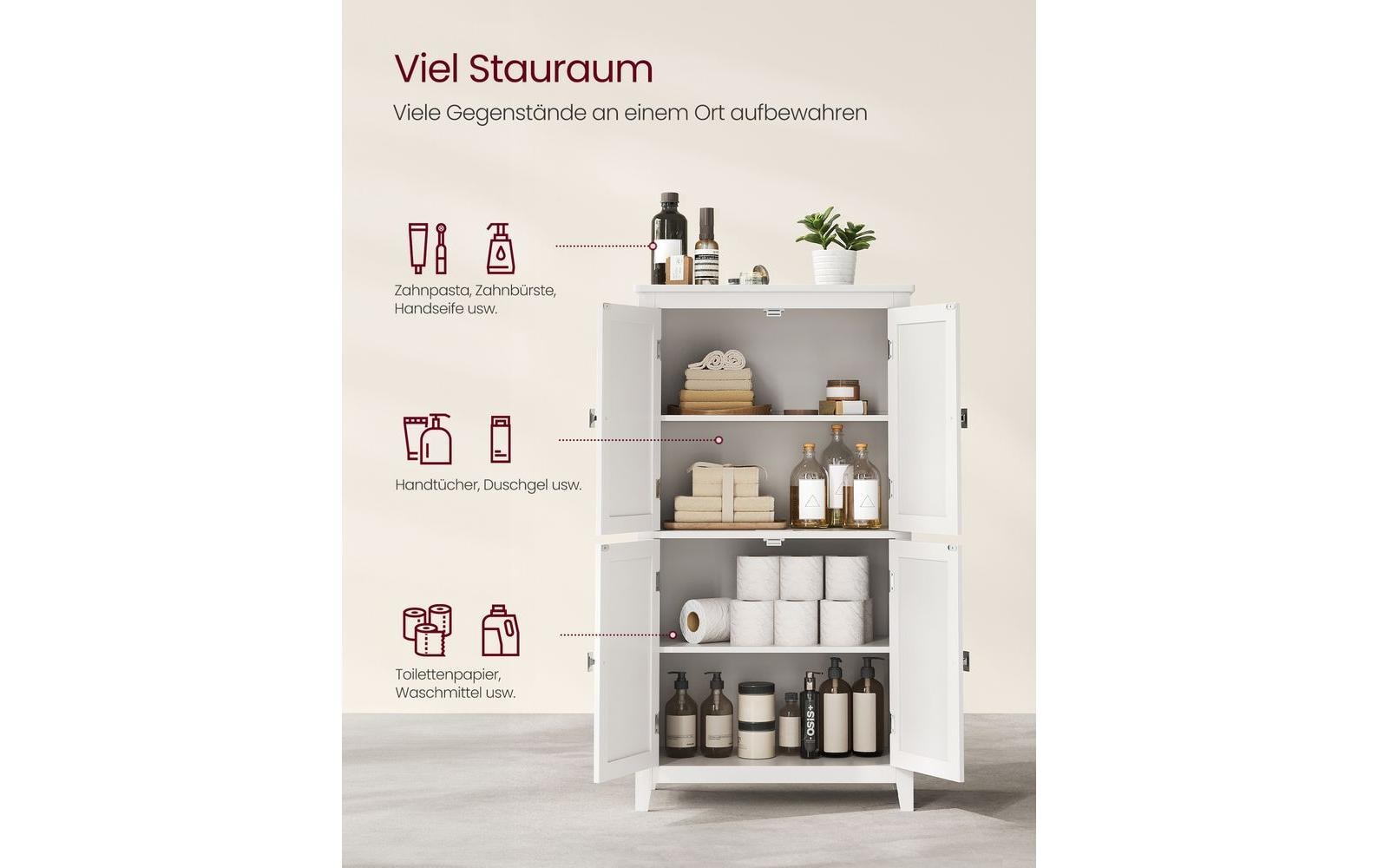 Vitrine Landhausstil 60 x 110 cm, WeissSchrank