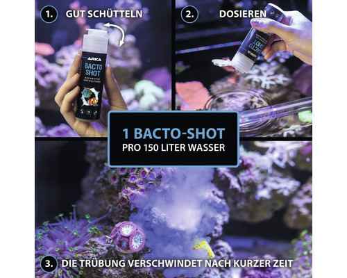 MICROBE-LIFT Bacto Shot waterzuiveraar: zeer actieve entculturen voor het verwijderen van verontreinigingen, kristalhelder water, na toediening van medicijnen, 50 ml voor zoet en zout water