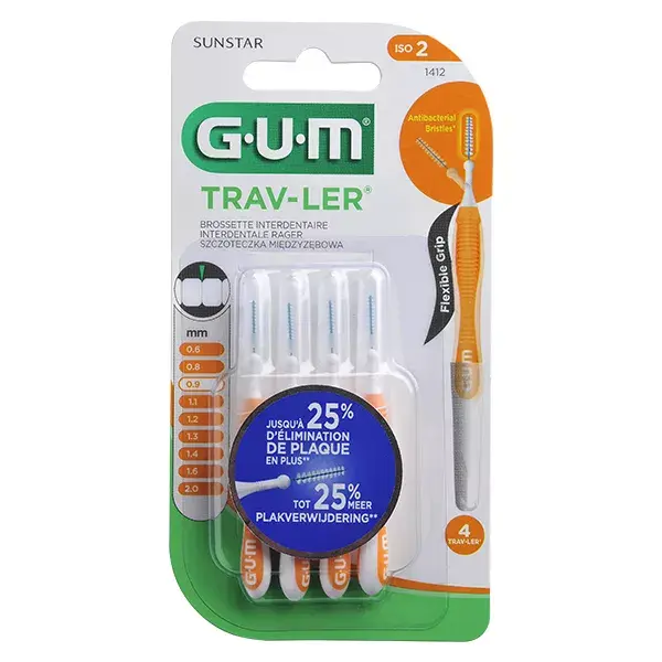 Gum Brossette Interdentaire Trav Ler 0,9mm 4 unités