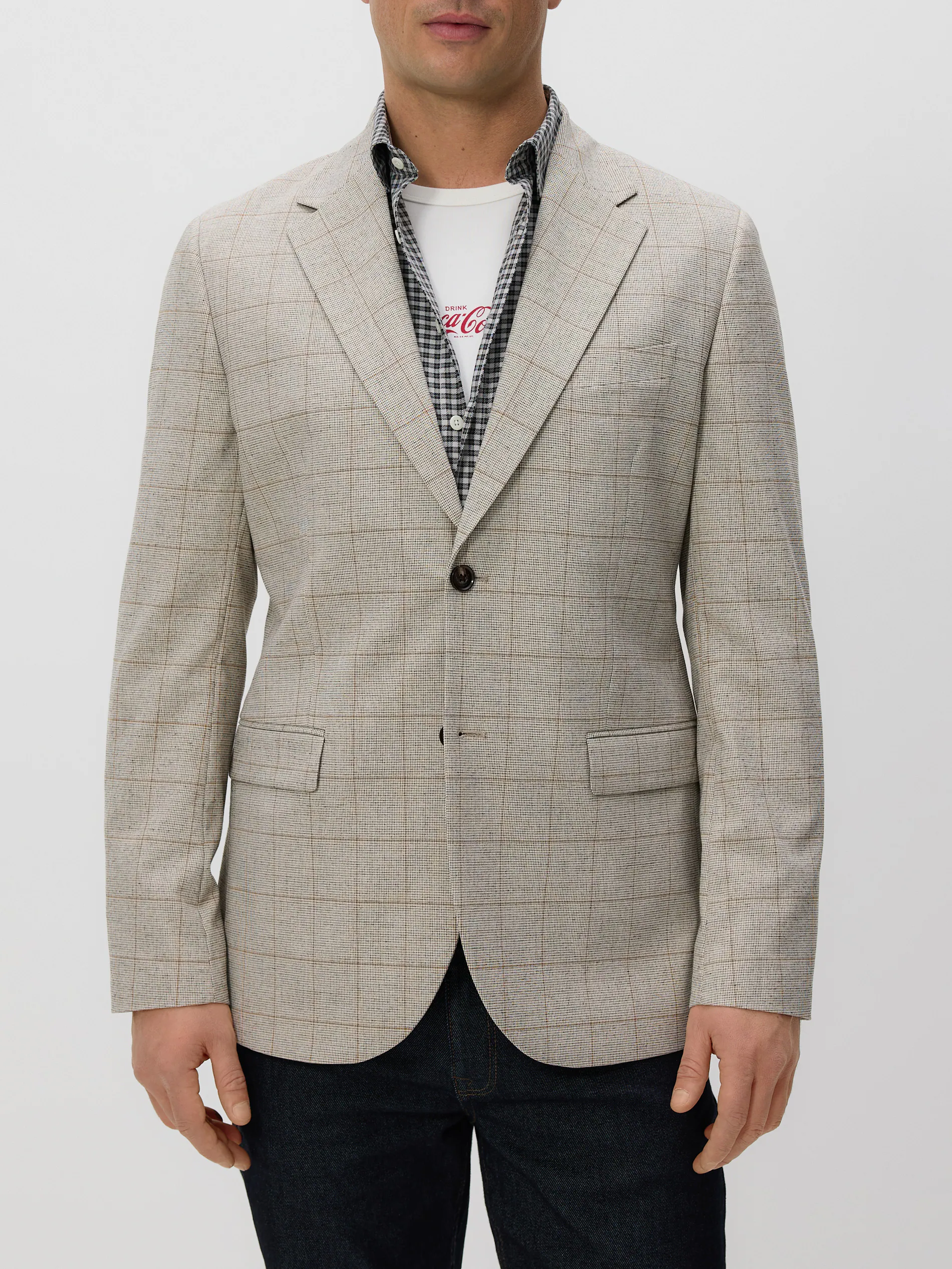 Karierter Blazer im Slim-Fit