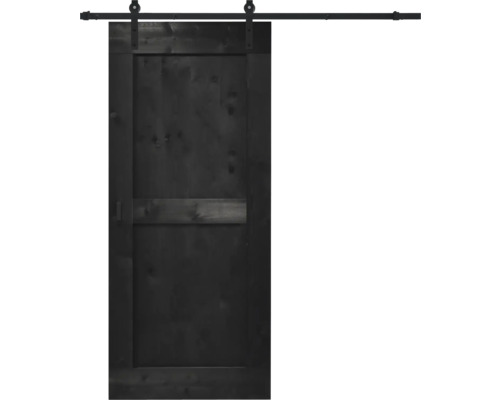 Pertura schuifdeur complete set Yorick Midbar Vintage zwart 950x2150 mm incl. looprail met rol, krukset