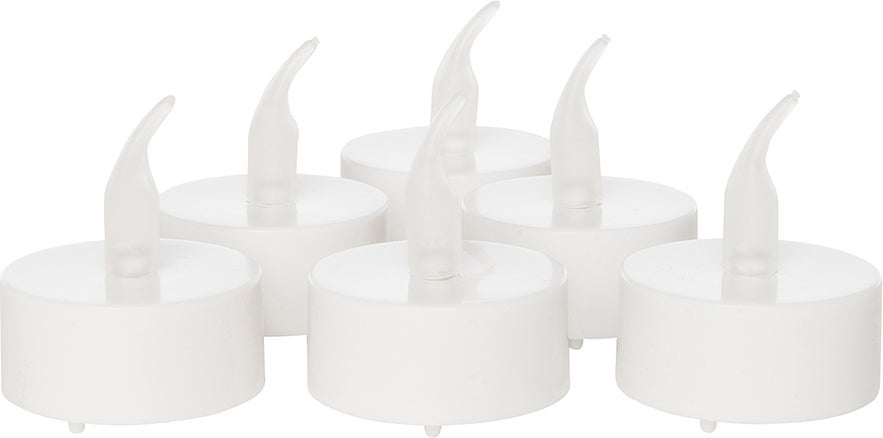 Anna's Collection LED waxinelicht met timer wit D 4 H 4 cm 6 stuks