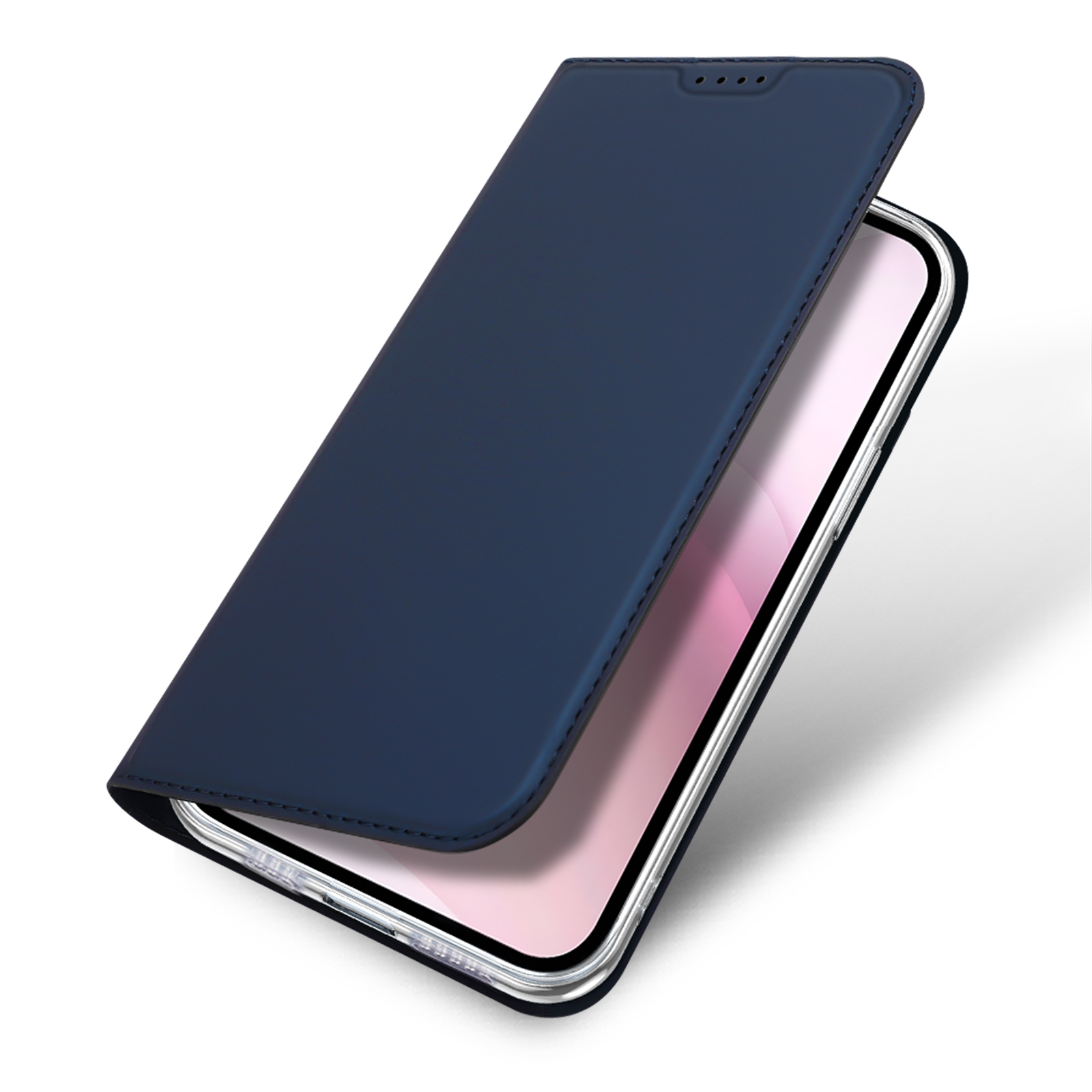 iPhone 16e Flip Wallet Cover Leder Tasche - Blau