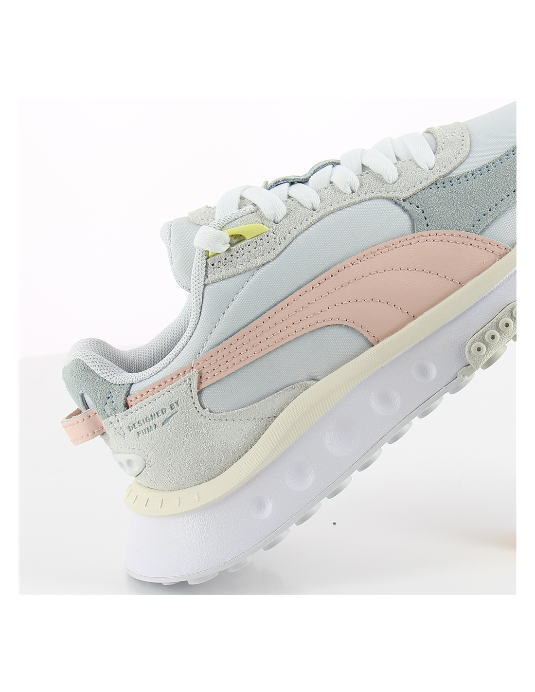 puma sneakers femme wild rider rollin blanc/rose/gris