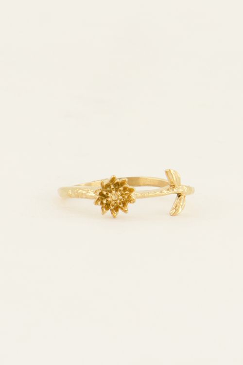 Birth Flower ring met bloem
