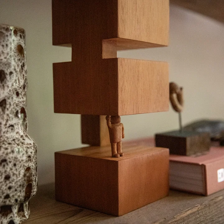 HKliving - Objects Holz-Skulptur; Harmony / weiss
