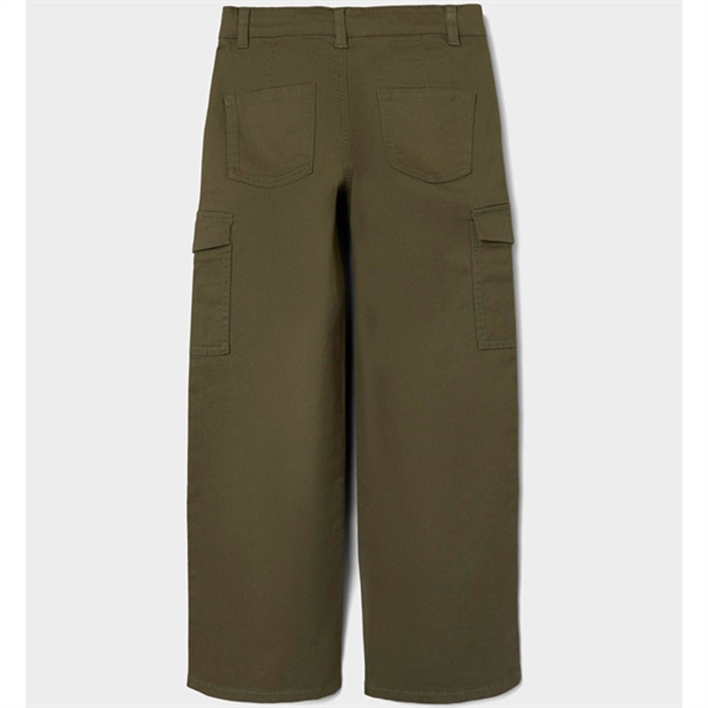 Deep Lichen Green Rose Wide Twill Cargo Bukser Noos