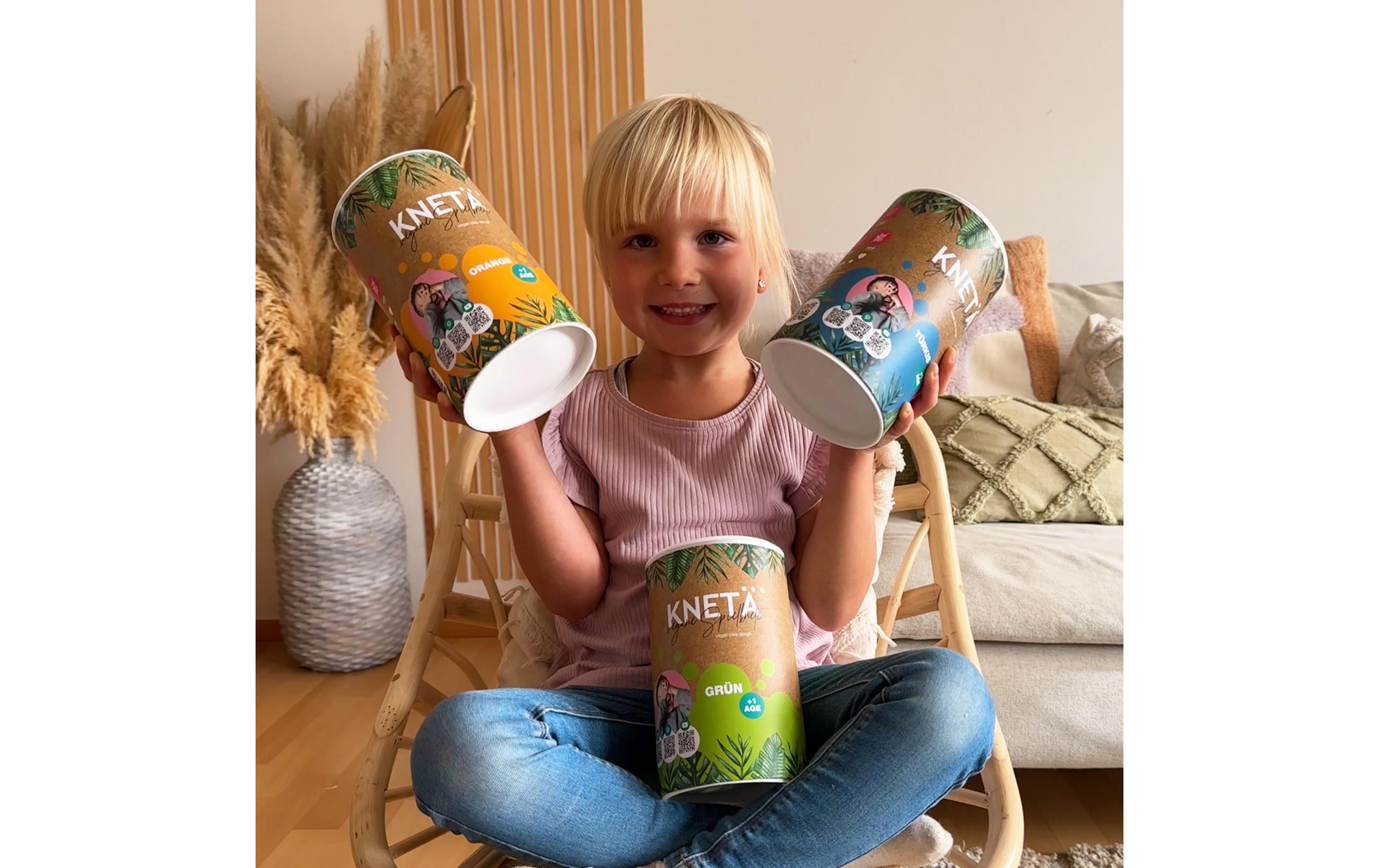 Knetmasse XXL Papierdose 1 kg GrünVegane Knete in einer Dose