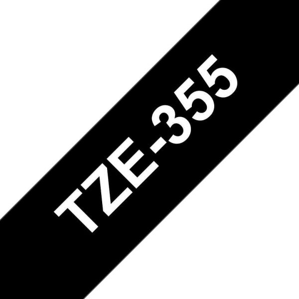 Fita Laminada Brother TZE-355 Branco/Preto Compatível