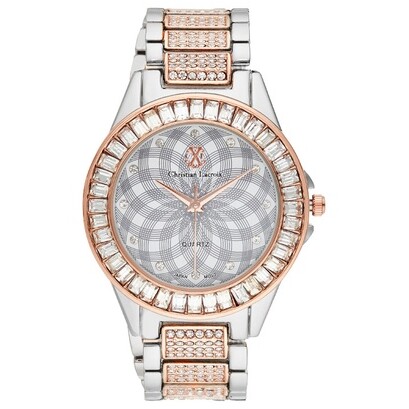 Montre à quartz en acier - Argenté & rose gold
