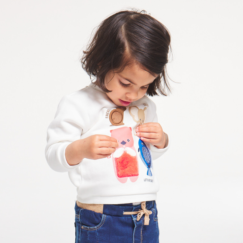 Sweat sensoriel en molleton bébé fille