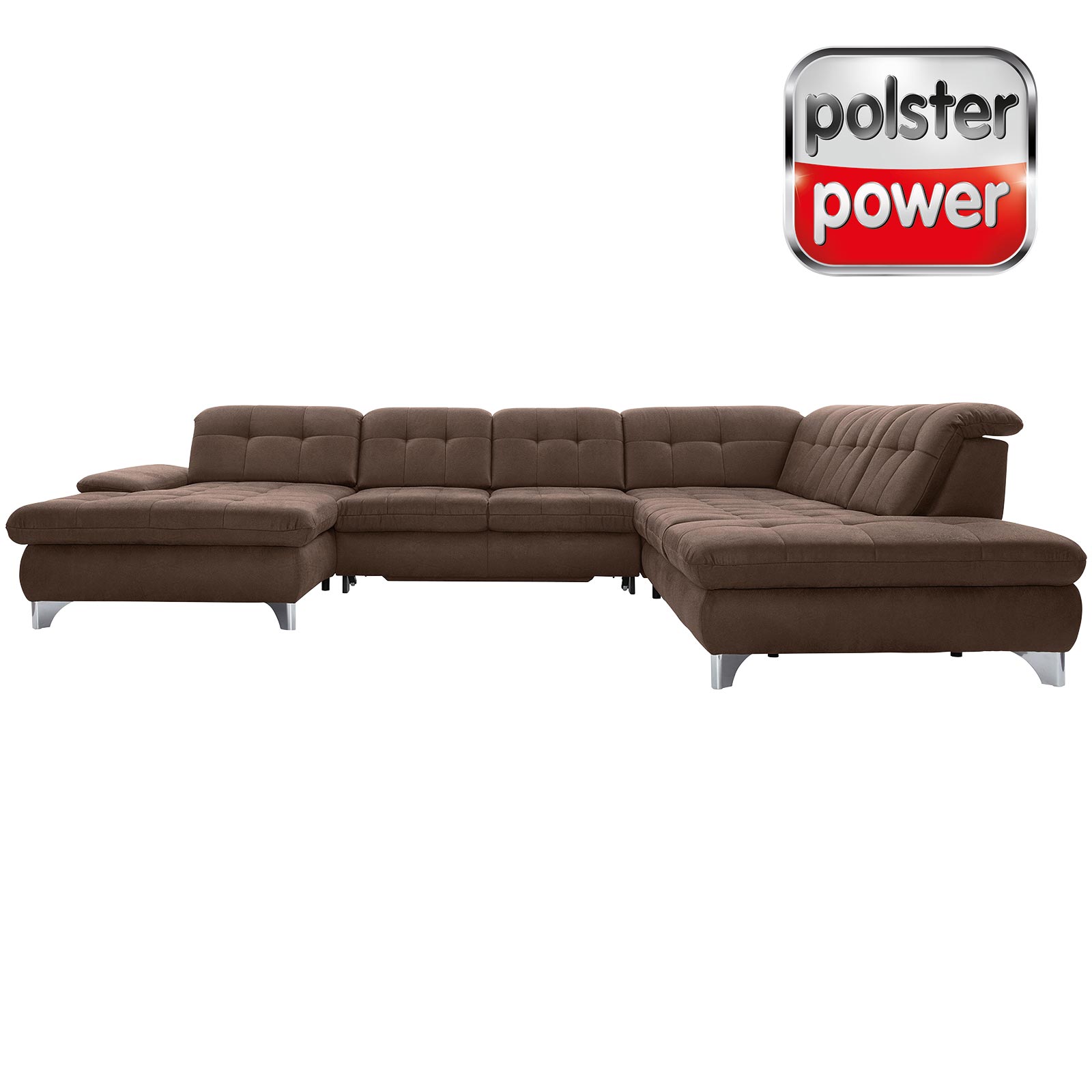 polsterpower Wohnlandschaft - Saddle nougat - Basismodell - Recamiere links