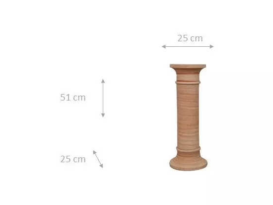 BISCOTTINI Vase - Finition terre cuite - Extérieur - Jardin - Présentoir - Décoratif - Porte-plante - Porte-fleurs - Salon - Salle à manger - Chambre - Cuisine - 25x25x51 cm