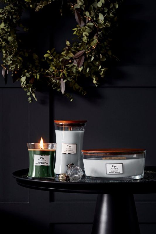 WoodWick - Medium Hourglass Trilogy - Geurkaars - Mint Leaves & Oak