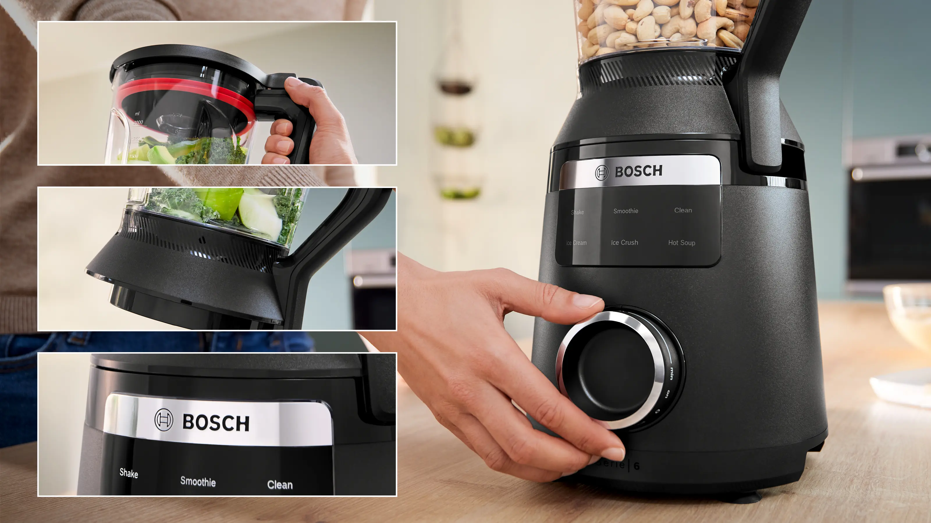 Serie 6 Blender met hoge prestaties VitaPower 1800 W Zwart