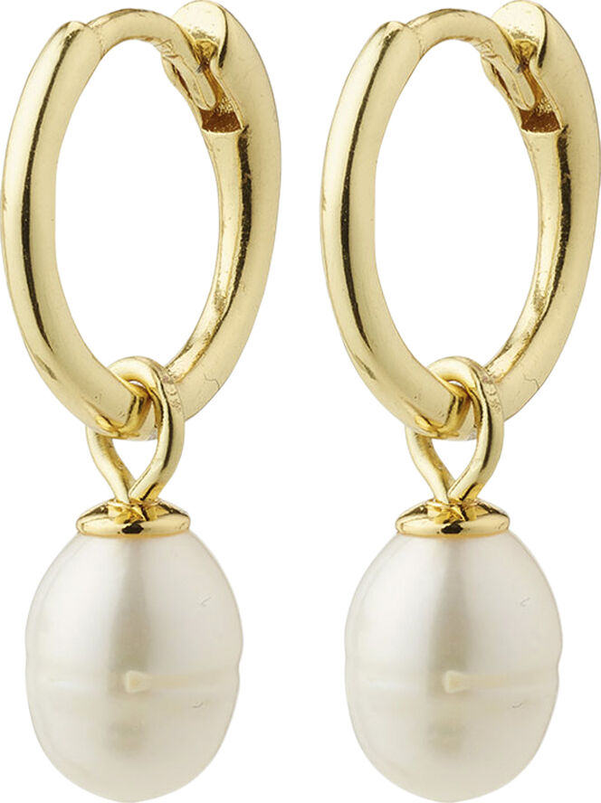 Pilgrim BERTHE recycled pearl hoop earrings gold-plated Guld