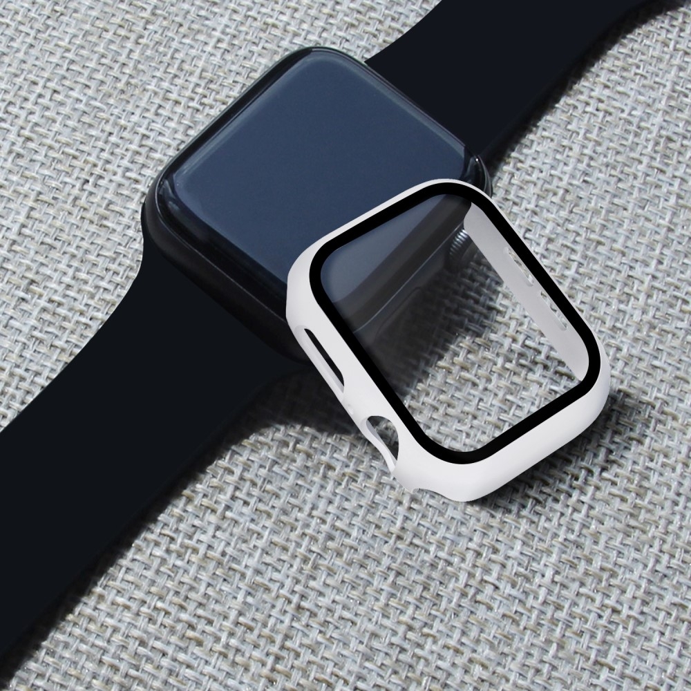 Apple Watch (44mm) Hardcase Bumper   Display Schutzfolie - Weiss