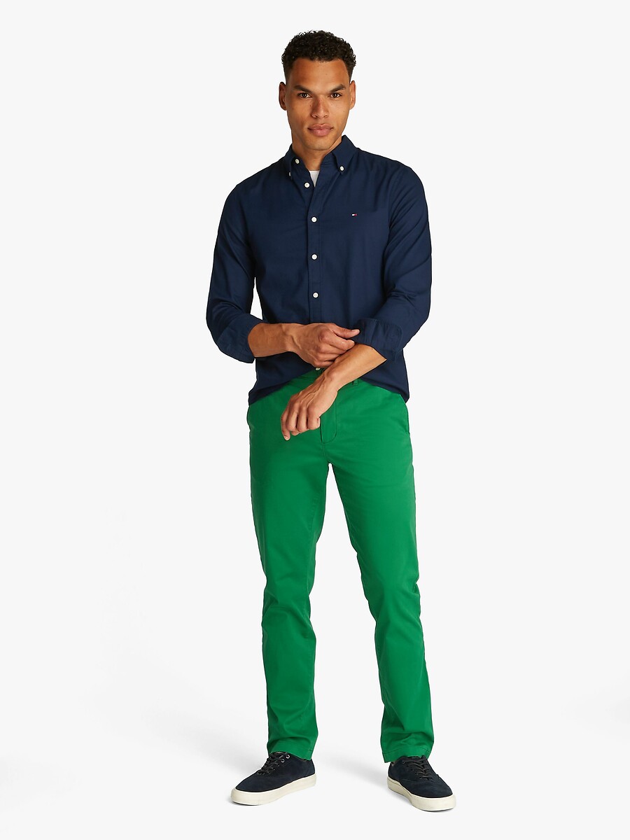 TOMMY HILFIGER<br>Camisa reta em tecido dobby