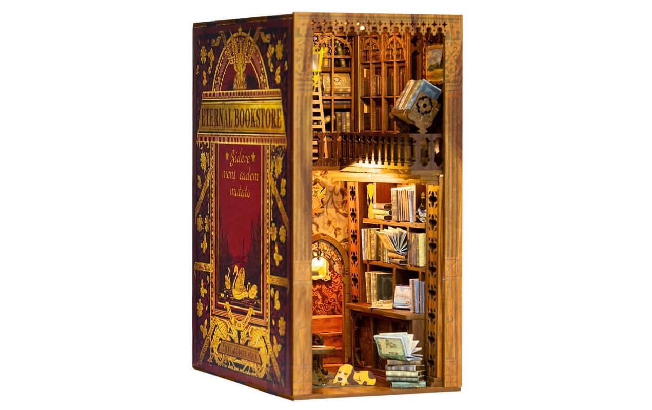 Bausatz Eternal Bookstore3D-Modell aus lasergeschnittenen Holzteilen