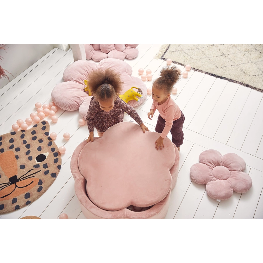 KIDKII Blumen Spielmatte Velvet altrosa