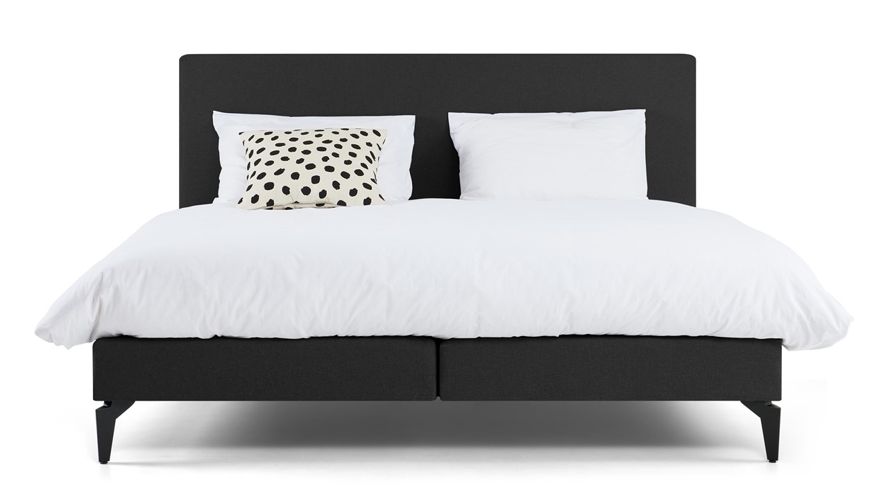 Boxspring Cisano met Silver Pocket Deluxe Foam matras dark grey