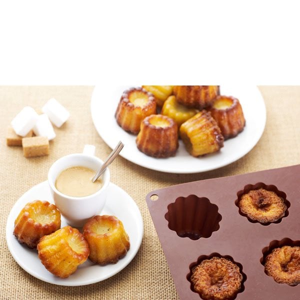 Lot de 2 Flexi'plaques en silicone 12 canelés et 24 mini-canelés Matho