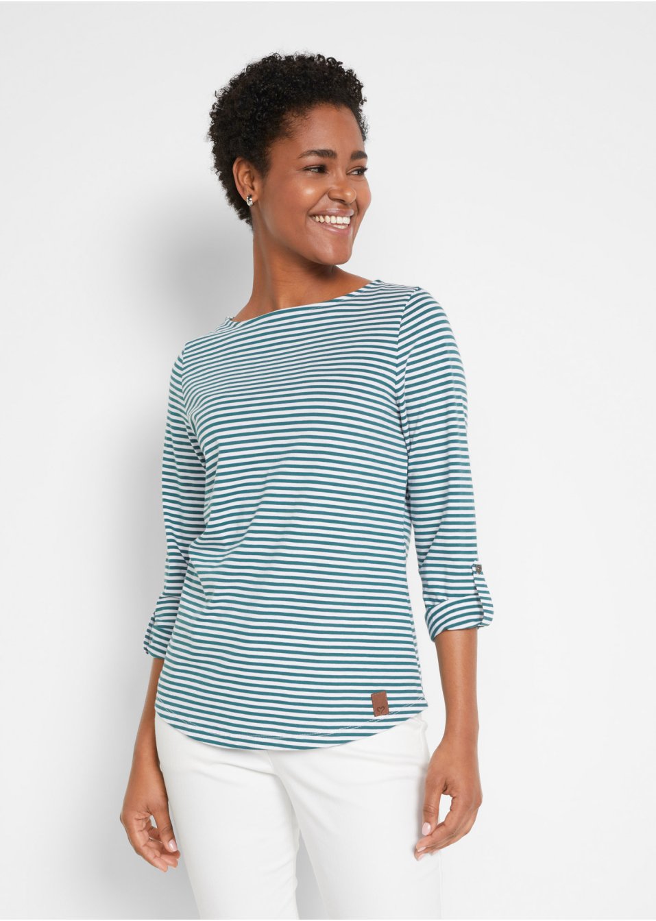 T-shirt manches longues à encolure bateau