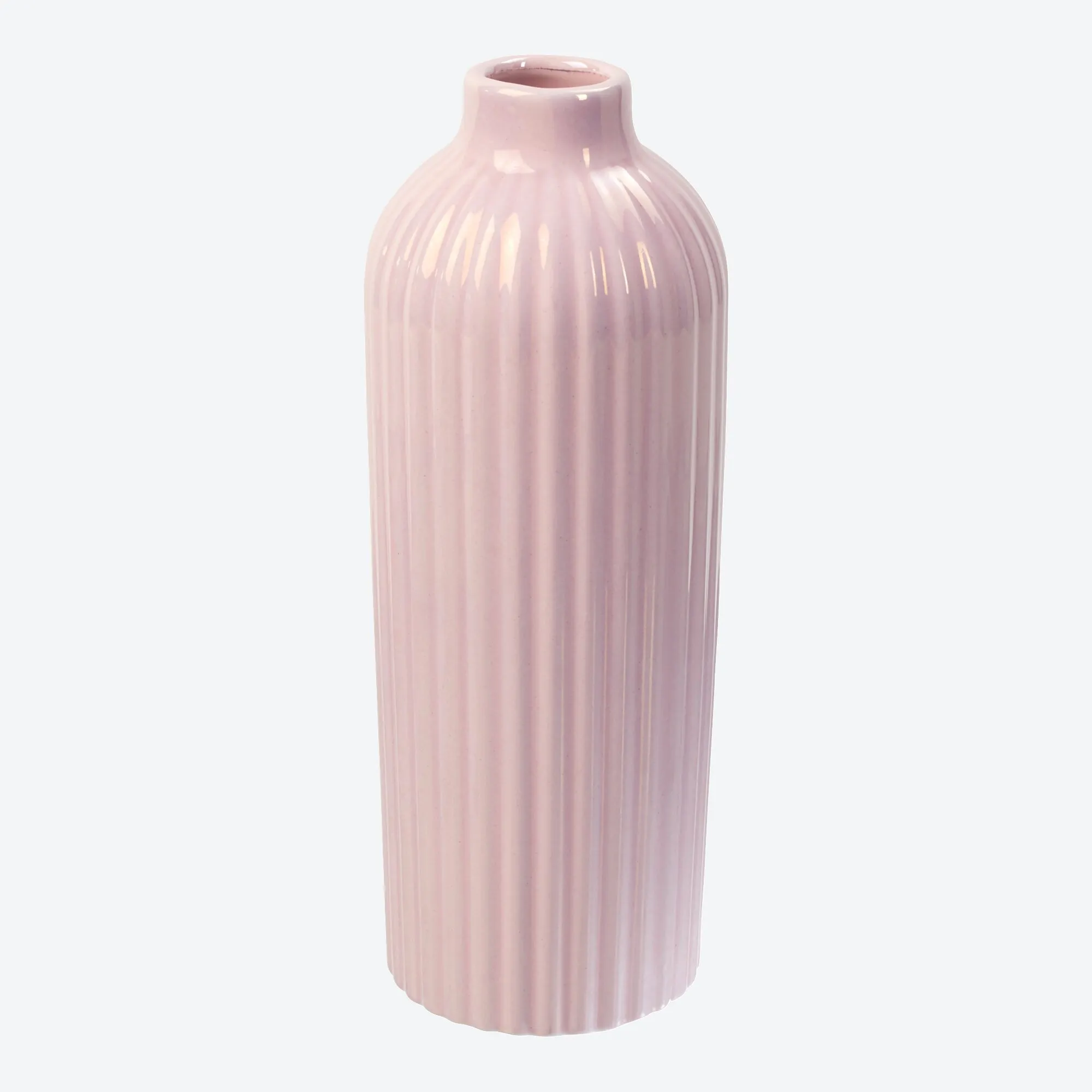 Vase mit Rillen, ca. 9x9x23cm