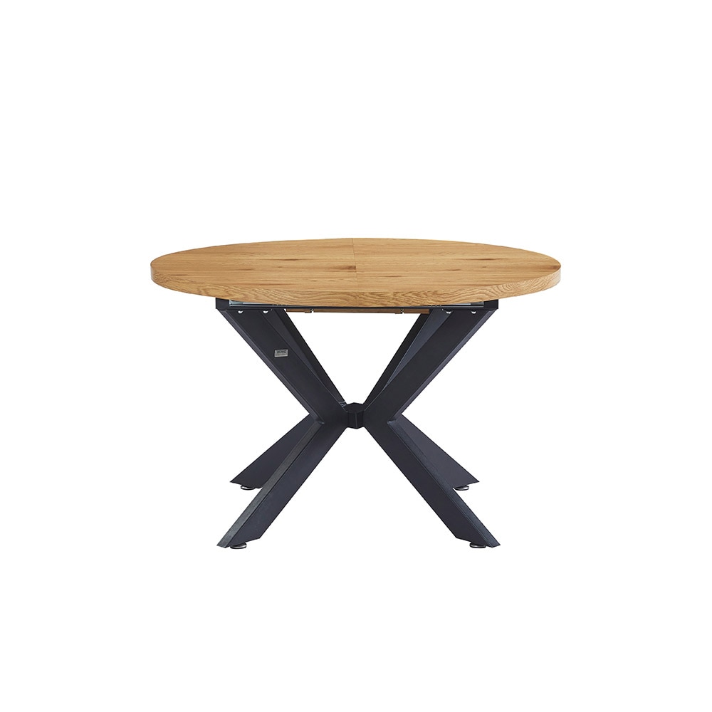 HOME DELUXE Ausziehbarer Esstisch Rund AVENTURA inkl. Sternfuß - 120 x 120 cm - versch. Farben - Light Oak