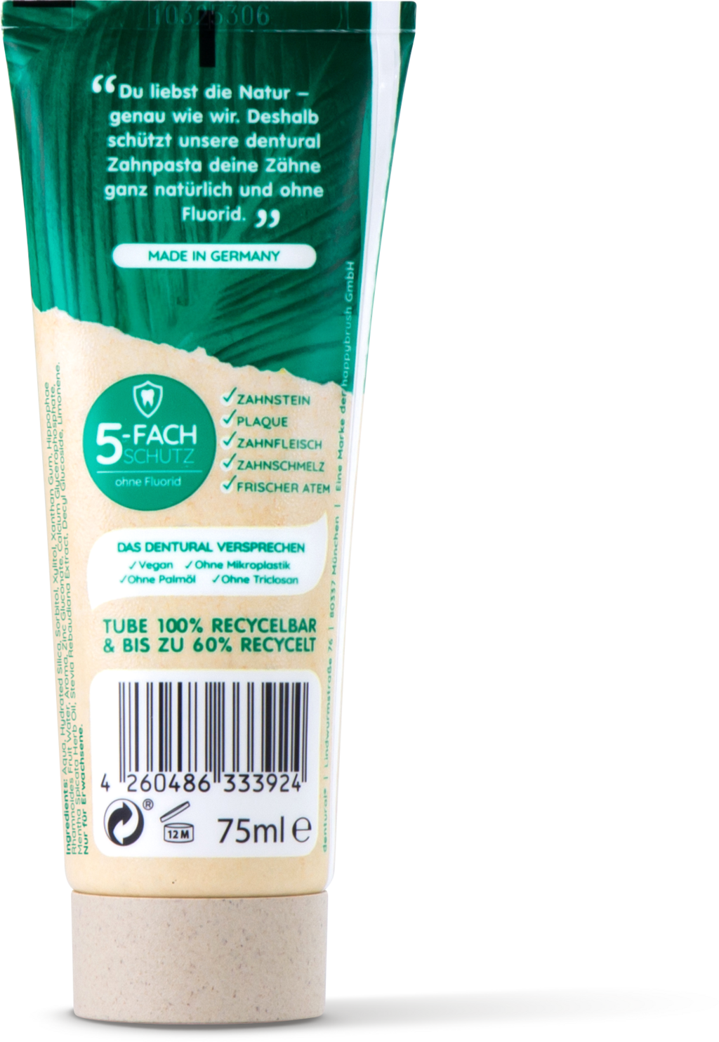 happybrush  dentural® Zahnpasta, 75 ml