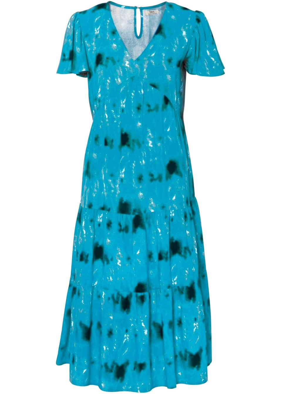 Robe midi avec manches papillon, volants et poches