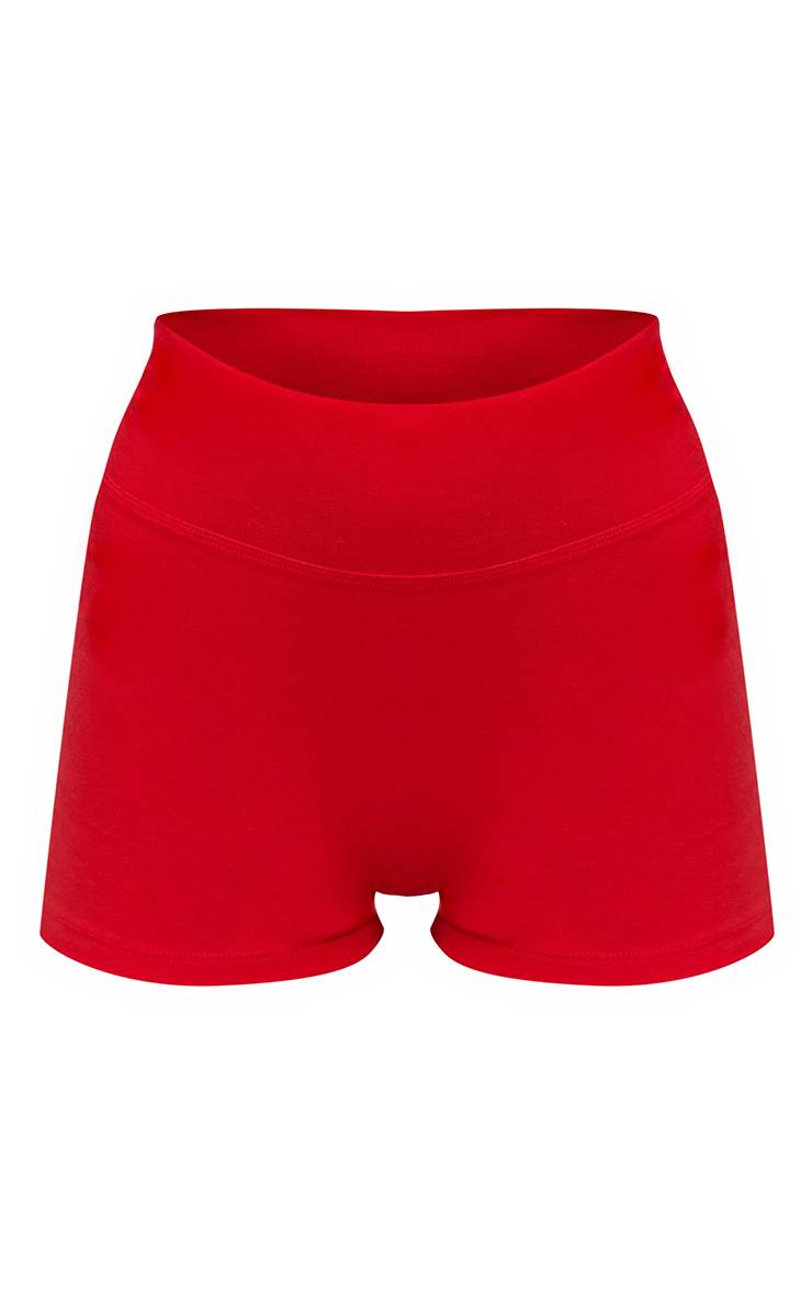 Rouge Short Moulant En Coton Doux