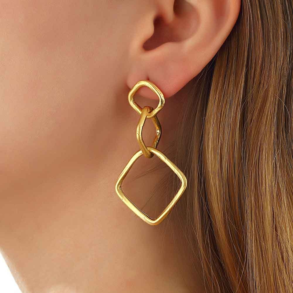 Boucles d'oreilles - Laiton plaqué or
