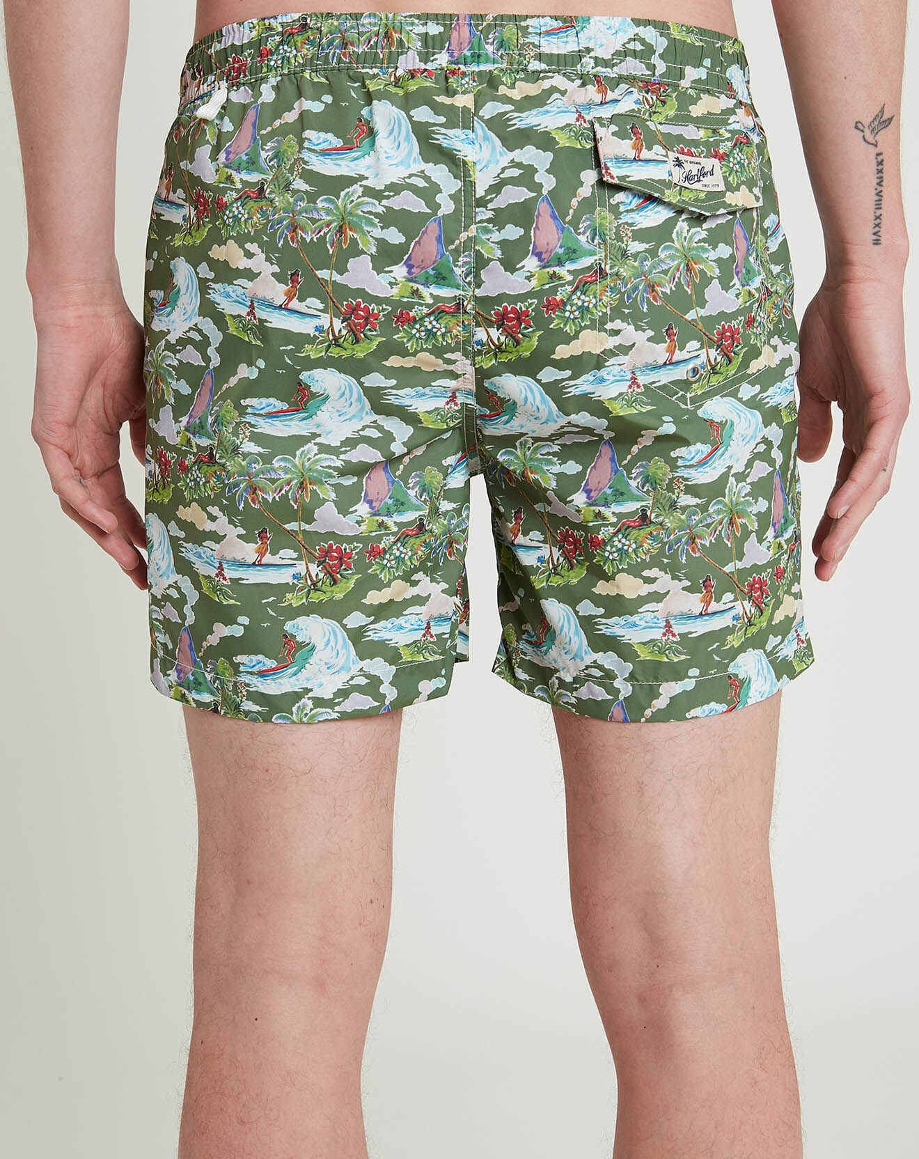 Hartford Short de bain Kuta imprimé kaki