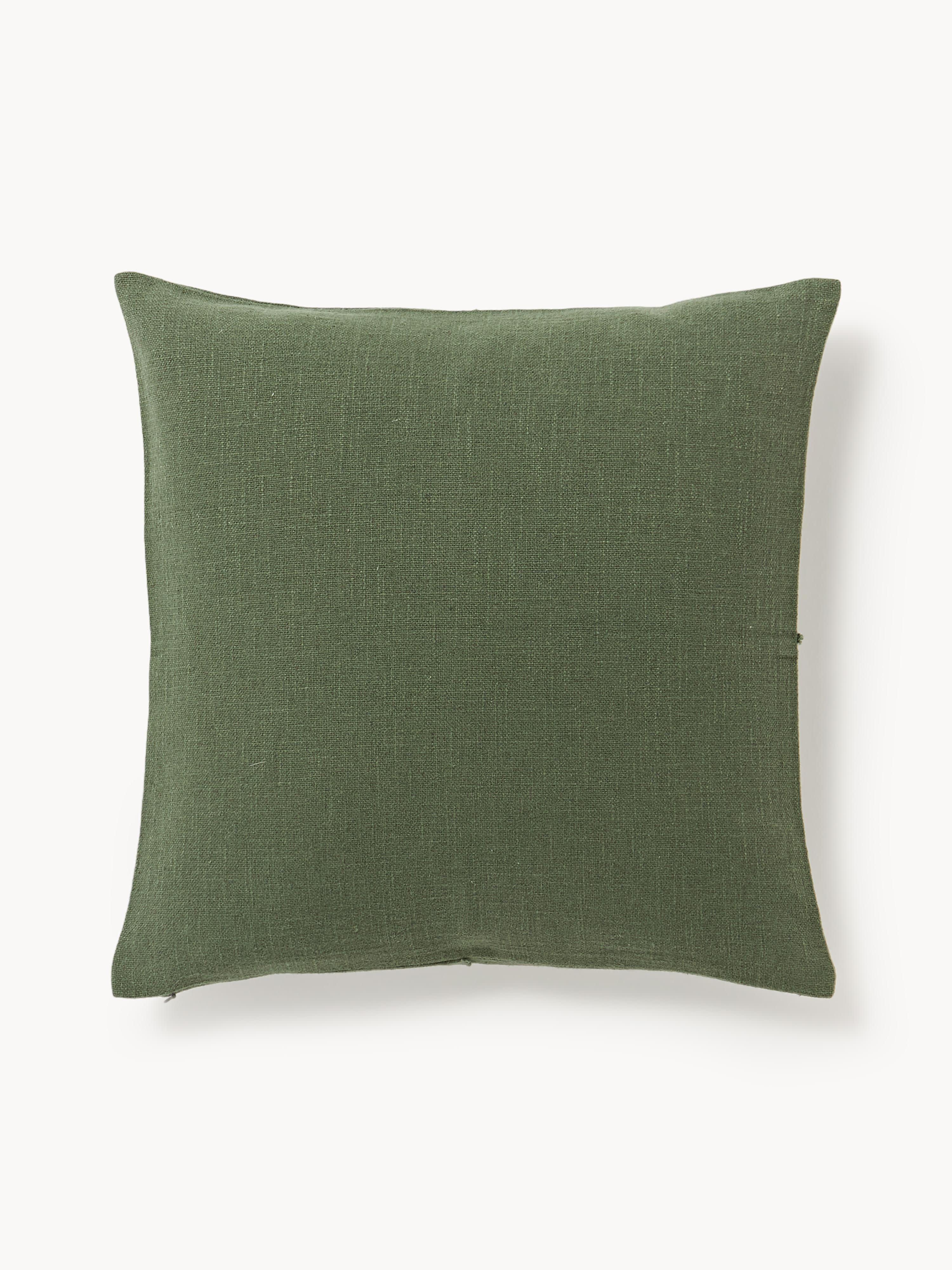 Handgeweven kussenhoes Terre met decoratieve naad