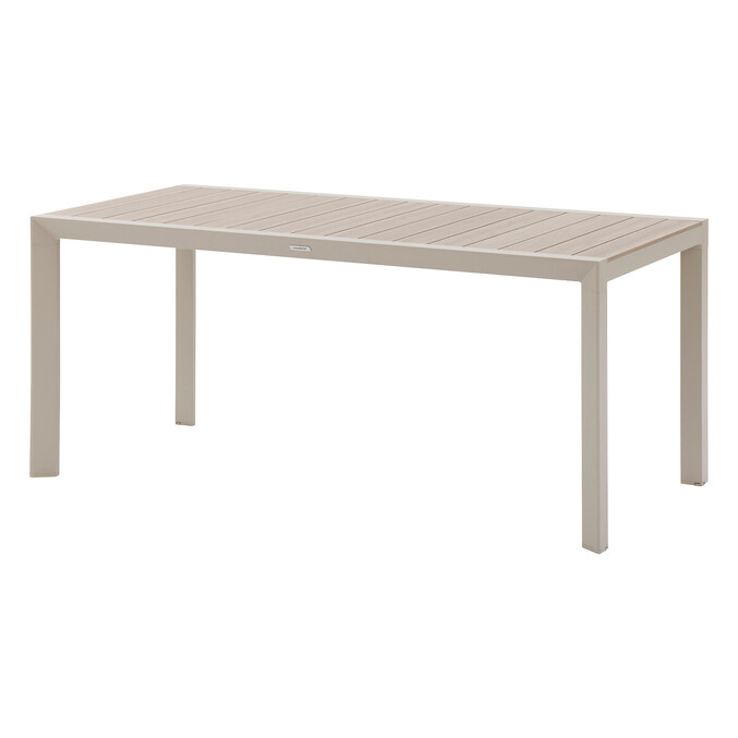 Ensemble table de jardin ÉVASION + 6 chaises empilables ESSENTIA Lin & Argile