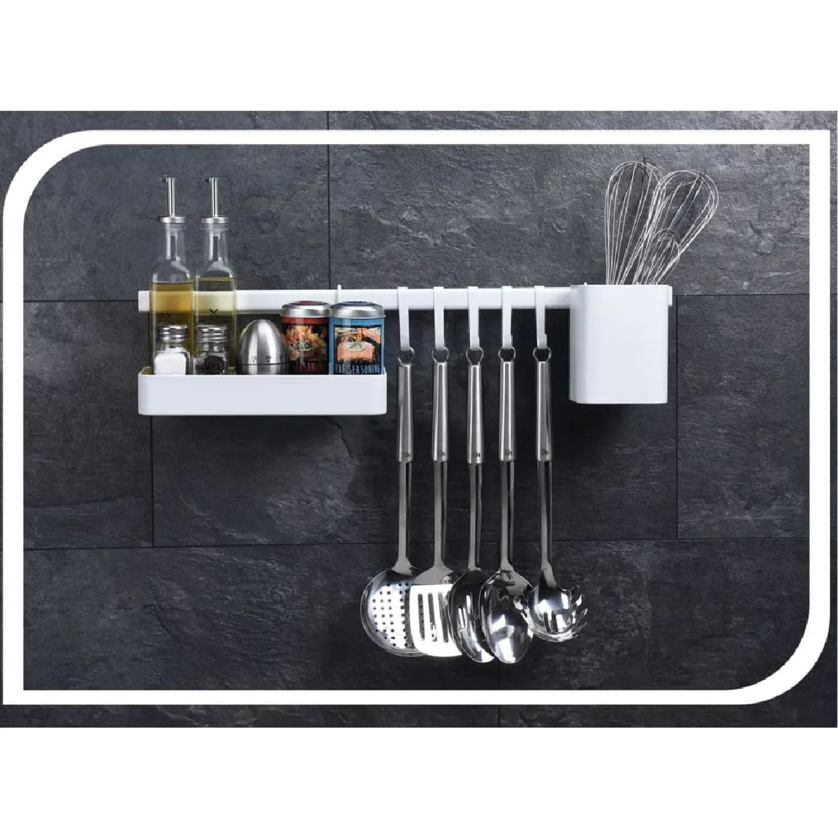 Excellent Houseware Organisateur Cuisine 8 Pcs - Noir