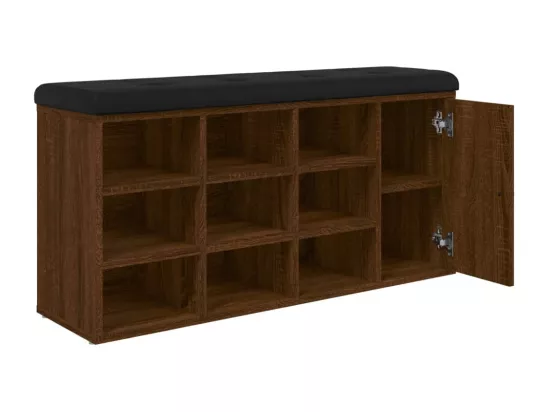 Banc à chaussures chêne marron 102x32x50 cm bois d'ingénierie