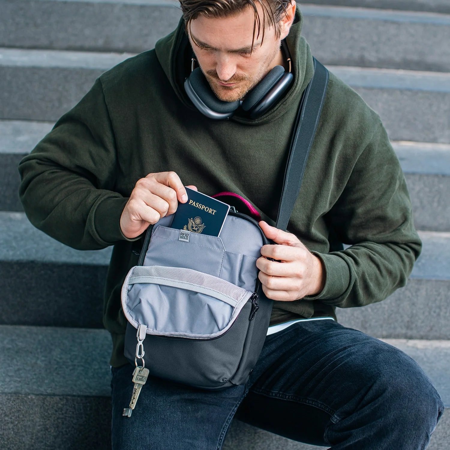 Pacsafe Metrosafe X Anti-Theft Vertical Crossbody slate