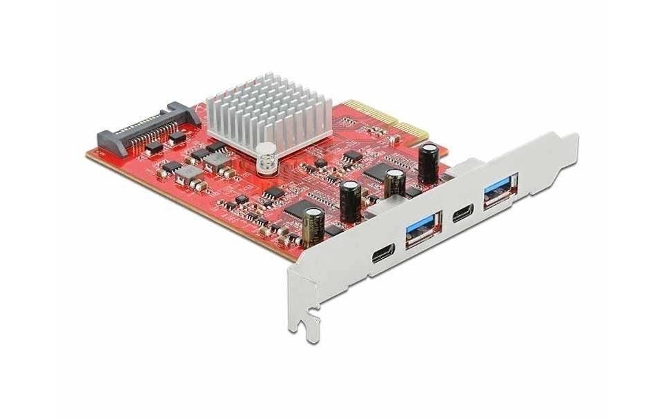 PCI-Express-Karte 89041 USB 3.1 Gen2 - 2x USB-A + 2x USB-C<br>PCI Express x4 Karte V3.0